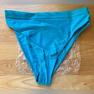 Current Mood Beach Club Bikini Bottoms New Dolls Kill High-Rise Neon Blue Size L